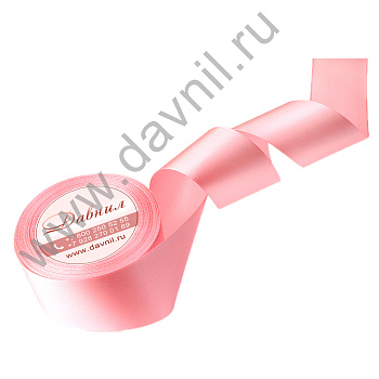 Лента атласная 4 см*25 ярдов розовая 089