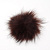 Натуральный меховой помпон с кнопкой 8 см коричневый