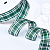 1"(25mm)Gingham Ribbon B018 лента тканевая в клетку 10 ярдов зелёная