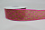 Лента мешковина 4 см 10 ярдов с малиновым рисунком