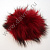 Натуральный меховой помпон с кнопкой 12 см бордовый
