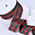 1-1/2"(38mm)Gingham Ribbon C401 лента тканевая в клетку 10 ярдов зелёно-красная
