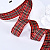 1"(25mm)Gingham Ribbon B013 лента тканевая в удлинённую клетку 10 ярдов красная