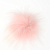 Натуральный меховой помпон с кнопкой 10 см жемчужно-розовый