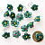 Кабошон "Ромашка" из каучука 2 см тёмно зелёный 10 шт