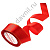 Лента атласная 4 см 20 ярдов с золотым люрексом красная 26