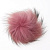 Натуральный меховой помпон с кнопкой 12 см лиловый