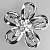 Брошь со стразами цветок серебро