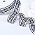 1"(25mm)Gingham Ribbon B007 лента тканевая в клеточку 10 ярдов белая